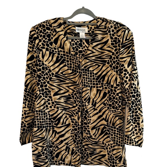 Vintage Briggs New York Long Sleeved Button Up Shirt Animal Print Size 1X NWT - Picture 1 of 4